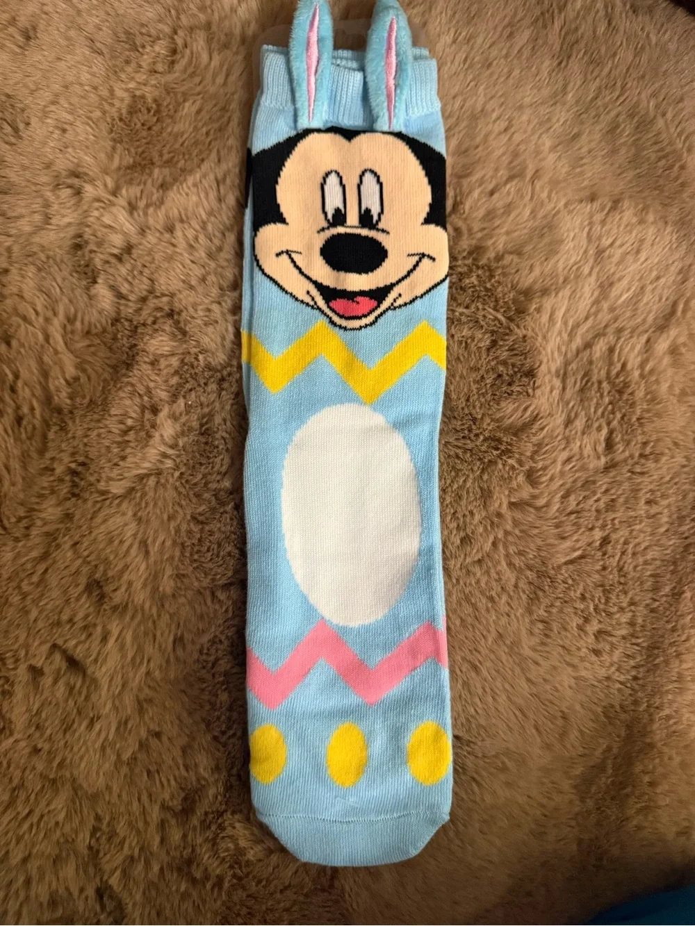 Disney Parks Mickey Mouse Easter Bunny Crew Socks with 3D Bunny Ears | Adult